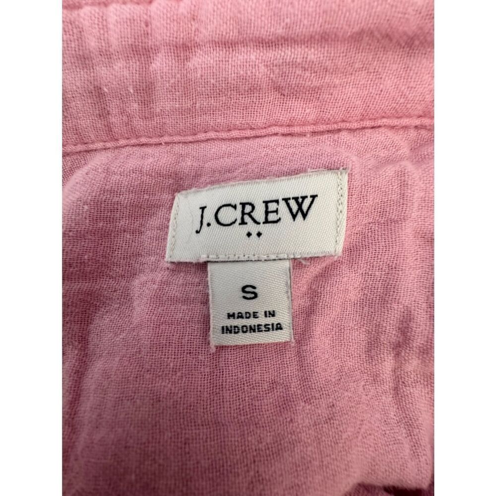 J. Crew Women's Light Pink Crinkled Button-Up Blouse Long Sleeve SZ S - Picture 8 of 12